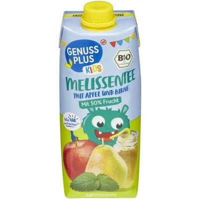 GENUSS PLUS BIO nápoj s meduňkový čaj s jablečnou šťávou 500 ml – Sleviste.cz