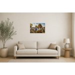 Obraz na plátně – Lidé v krojích se snopy obilí 75 × 50 cm – Hledejceny.cz