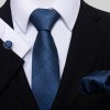 Kravata Sada kravata kapesníček a manžetové knoflíčky S200 tmavě modrá