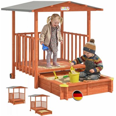Spielwerk 109564 Pískoviště s verandou Merle masivní smrk 130x130x143cm – Hledejceny.cz
