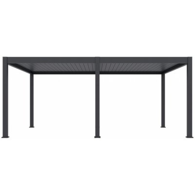 Gutroof DELUXE PRO AUTOMATIC 4x6 elektrická terasová pergola s LED osvětlením, antracitová – Zboží Mobilmania