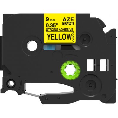 Alternativní páska Brother TZ-S621/TZe-S621 9mm x 8m extra adhesivní černý tisk/žlutý podklad