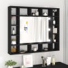Koupelnový nábytek Nábytek XL LED zrcadlová skříňka černá 91 x 15 x 76,5 cm