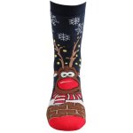 Boma RUDY vánoční froté ponožky RUDOLF tm. modrá – Zboží Dáma