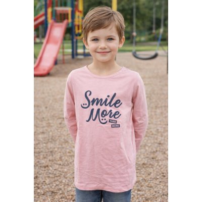 Dívčí tričko VENERE Smile more dlouhý rukáv růžové – Zboží Dáma