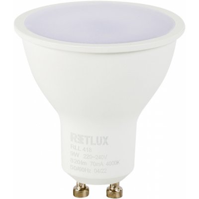Retlux RLL 418 LED žárovka reflektorová 9W GU10 studená bílá – Zboží Dáma