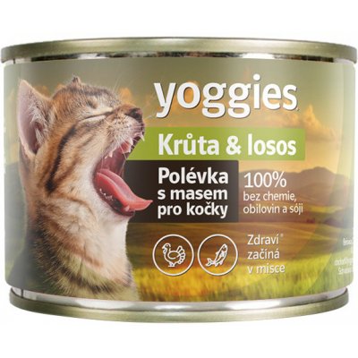 Yoggies Polévka pro kočky Krůta & losos 185 g – Zboží Mobilmania