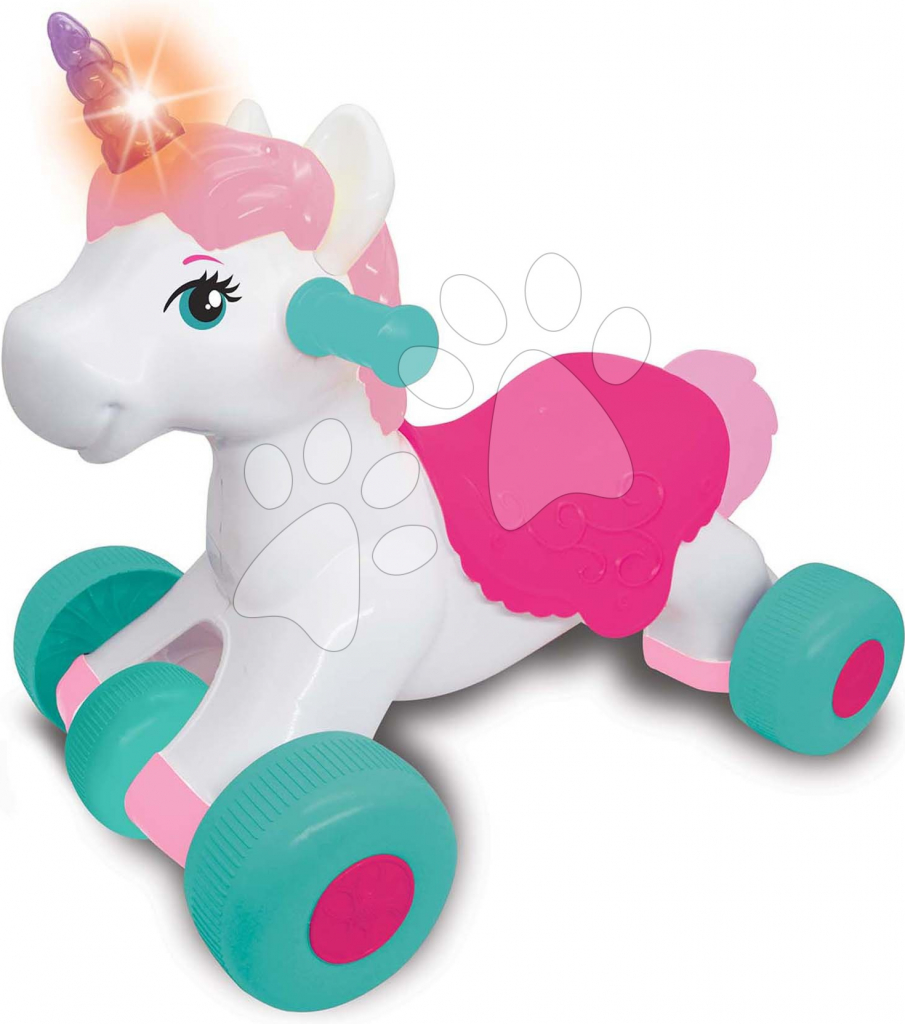 Kiddieland koník Jednorožec Unicorn Ride On na kolečkách se zvukem a světlem