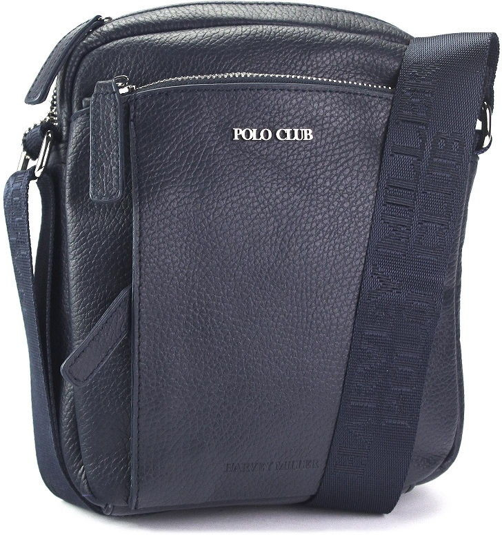 Harvey Miller pánská kožená crossbody taška Polo Club no. 327 modrá