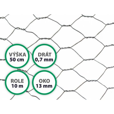 Králičí pletivo - pozinkované (Zn), oko 13 mm, výška 50 cm, role 10 m – Hledejceny.cz