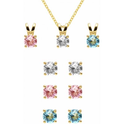 AURA Nádherný set šperků s barevnými Preciosa krystaly 90115YGAIR – Zboží Dáma