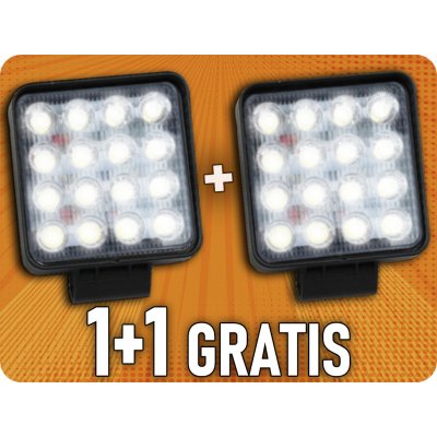 TruckLED LED Epistar pracovní světlo, hranaté, 24W, 2000 lm, 12/24V, IP67, 6500K, 1+1 zdarma! [L0081-B] – Hledejceny.cz
