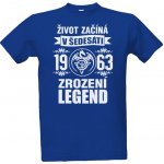 tričko s potiskem Zrození legend 1963 bílý tisk pánské Královská modrá – Zboží Mobilmania