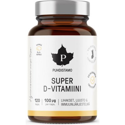 Puhdistamo Super Vitamin D 4000IU 120 kapslí