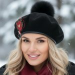 Willi Hats Heaven zimní černý baret ozdobený ARISA – Hledejceny.cz