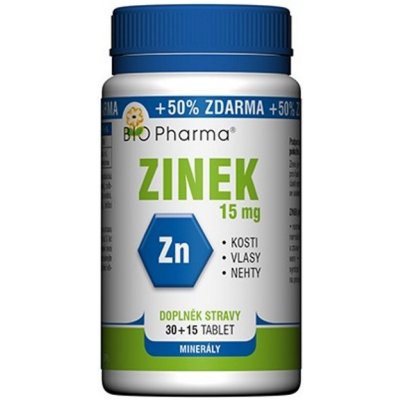 Bio-Pharma Zinek 15 mg 45 tablet – Zboží Mobilmania