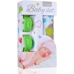 T-tomi Baby set bambusová osuška + kočárkový kolíček Bílá/zelený – Zboží Dáma