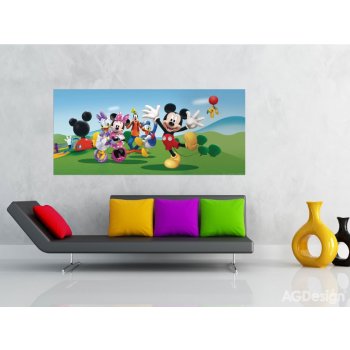 AG Design FTDH-0643 Dětská papírová fototapeta Mickey Mouse při hře, rozměry 202 x 90 cm