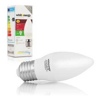 Whitenergy LED žárovka SMD2835 C37 E27 5W studená bílá