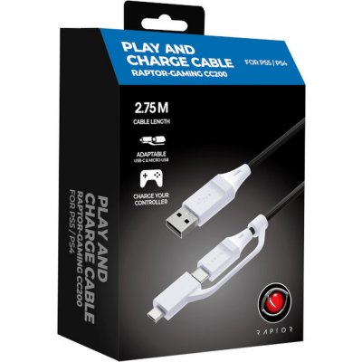 Raptor Gaming CC200 Play & Charge cable PS4, PS5 – Hledejceny.cz