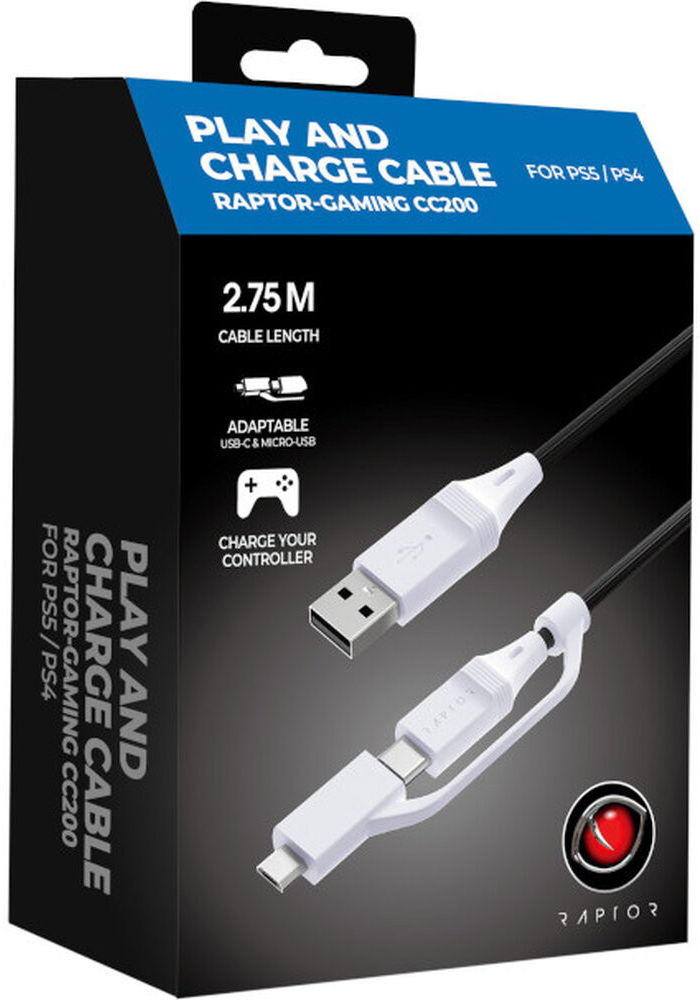 Raptor Gaming CC200 Play & Charge cable PS4, PS5