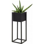 H&S Collection Květináč na stojanu kovový černý 60 cm – Hledejceny.cz
