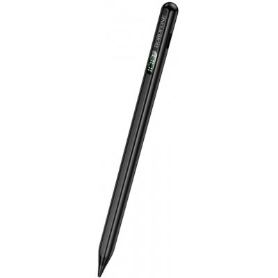 Borofone Univerzální aktivní kapacitní stylus s digitálním displejem, 130mAh, hliníková slitina černý BG100 – Zboží Živě