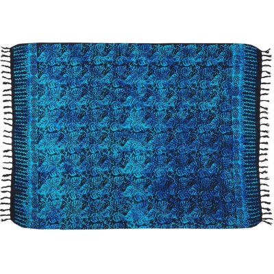 šátek sarong Floral paisley černo-modrý