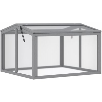Outsunny Ze dřeva a polykarbonátu světle šedý 90 x 80 x 58 cm – Zboží Dáma