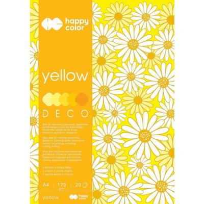 Happy Color Blok Deco Yellow A4 170g 20 listů 5 barev žluté odstíny HA 3717 2030 012 – Sleviste.cz