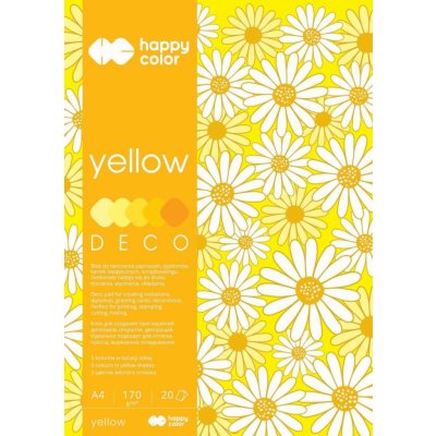 Happy Color Blok Deco Yellow A4 170g 20 listů 5 barev žluté odstíny HA 3717 2030 012