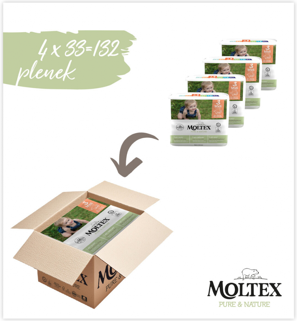 Ontex Mayen GmbH moltex pure & nature midi 4-9 kg 4 x 33 ks