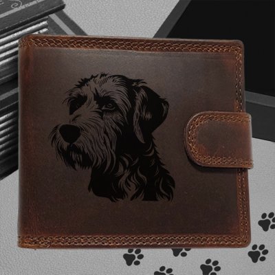 Pánská s motivem pro milovníky psů s obrázkem pejska Irský vlkodav Pánská hnědá peněženka Enzo