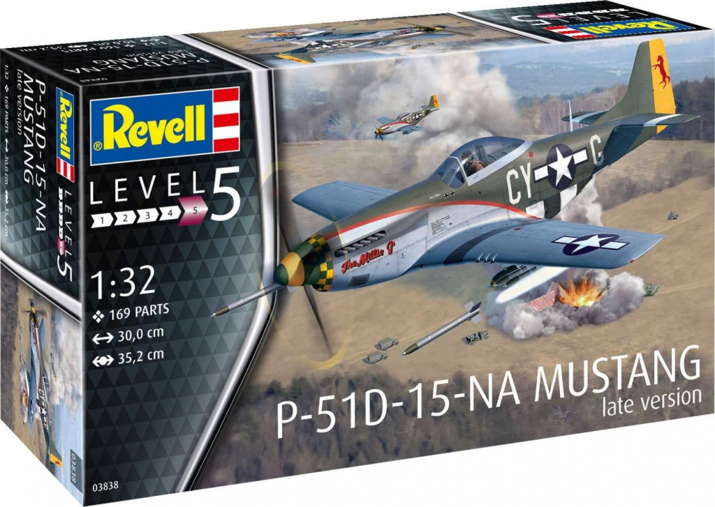 Revell Plastic ModelKit letadlo P 51 D Mustang late version 1:32