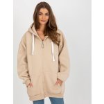 Delší oversize mikina na zip s kapucí EM-BL-751.15X-beige – Sleviste.cz