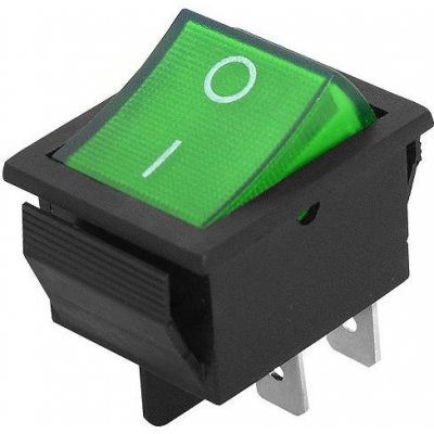 Vypínač kolébkový 12V/35A ON-OFF zelený MK621 (30x22mm) | Zboží Auto
