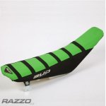 Potah sedla BudRacing Seat Cover FullTraction Kawasaki KX250F / KX450F 06-08 BlackGreen Stripes – Hledejceny.cz
