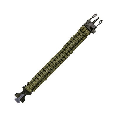 101 Inc Paracord náramek Whistle Firesteel Buckle olivový – Zboží Dáma