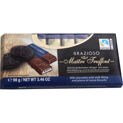 Maitre Truffout Grazioso Mléčná čokoláda s kousky sušenek 100 g – Zboží Dáma