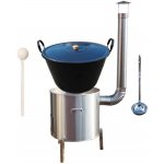 Kessel kotel zabíjačkový smalt 80 l kotlina nerez INOX 56 cm poklice smalt 65 cm naběračka 350 ml vařečka 80 cm LUXUS ZABÍJAČKA – Zbozi.Blesk.cz