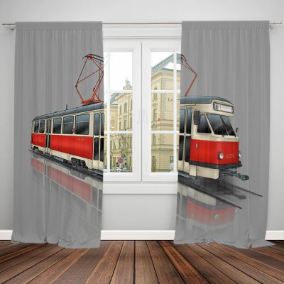 IMPAR Závěsy Tramvaj T2 – červená (Rozměr : 140x250, Materiál: Blackout) – Hledejceny.cz