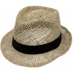 Fiebig Headwear since 1903 Slaměný klobouk z mořské trávy s černou stuhou Trilby – Zboží Mobilmania