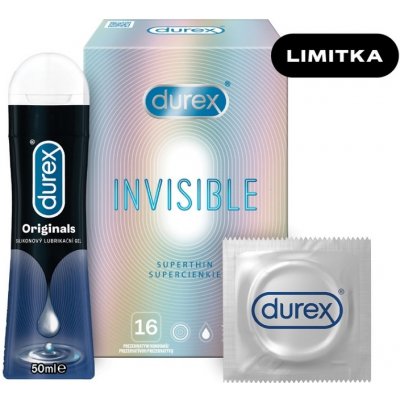 Durex Invisible 16 kusů + Originals silicone gel 50 ml ZDARMA