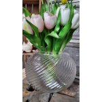 Skleněná průhledná váza Stripes L - Ø 20*15 cm - J-Line by Jolipa – Hledejceny.cz