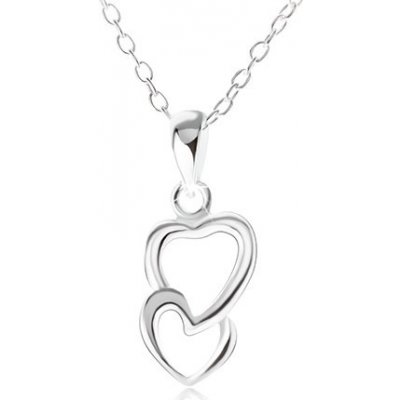 Šperky eshop Stříbrný přívěsek ve tvaru dvou na sebe napojených obrysů srdcí SP49.05 – Zboží Mobilmania