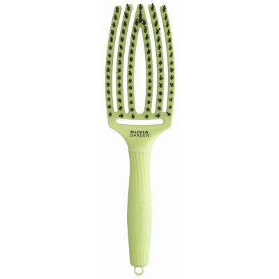 OLIVIA GARDEN Finger Brush Green Pistachio kartáč na vlasy masážní 6-řadý střední – Zboží Dáma