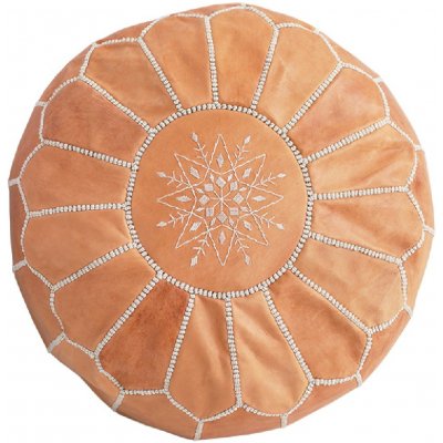 Krásy Orientu Orientální marocký taburet Beige - béžový s béžovým prošíváním – Zboží Dáma