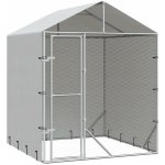 vidaXL Venkovní psí kotec se střechou stříbrný 200 x 200 x 250 cm – Sleviste.cz