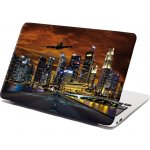 Sablio Samolepka na notebook Letadlo nad mrakodrapy - 38x26 cm – Zboží Živě