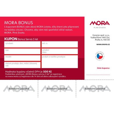 BONUS SERVIS 5LET ( ZÁRUKA ) MORA (40024802) – Zbozi.Blesk.cz